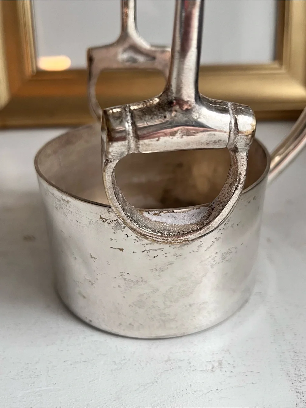 Vintage silver plated equestrian Horse bit wine bottle holder